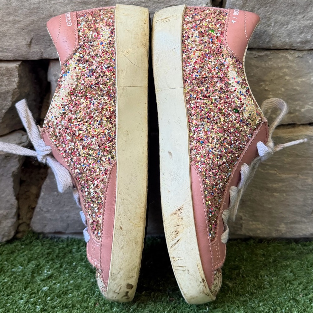 Golden Goose Girl's Super-Star Glitter Leather Sneakers - Picture 8 of 11